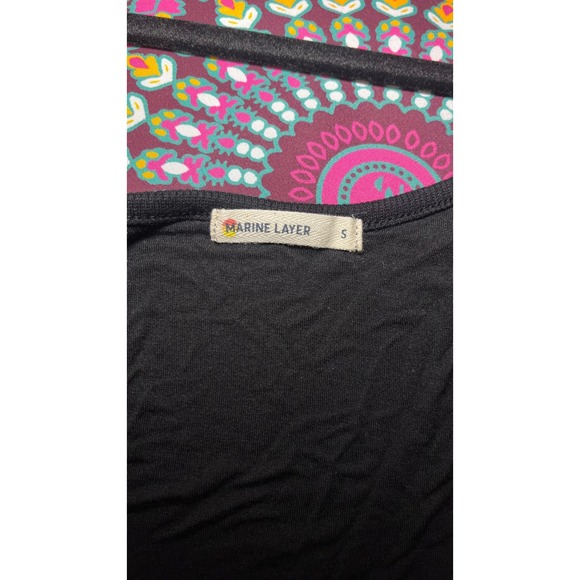 Marine Layer Black Ribbed Lexi Fit And Flare Tank Midi Dress Size Small NWOT - Picture 7 of 9